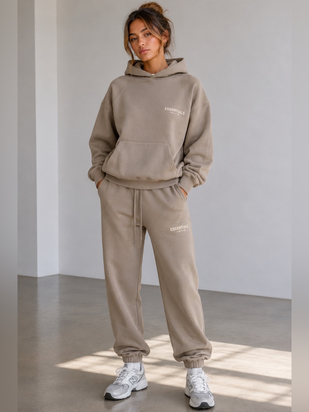 Fear of God Essentials Hoodie – Size XS – Taupe excellent condition